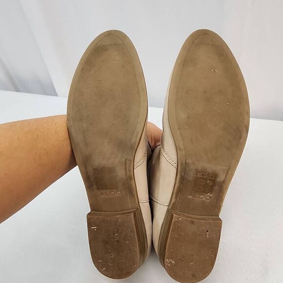 Aldo Size 8.5 Leather Tan Almond Toe Size Zipper Ankle Bootie Leather - Picture 8 of 8